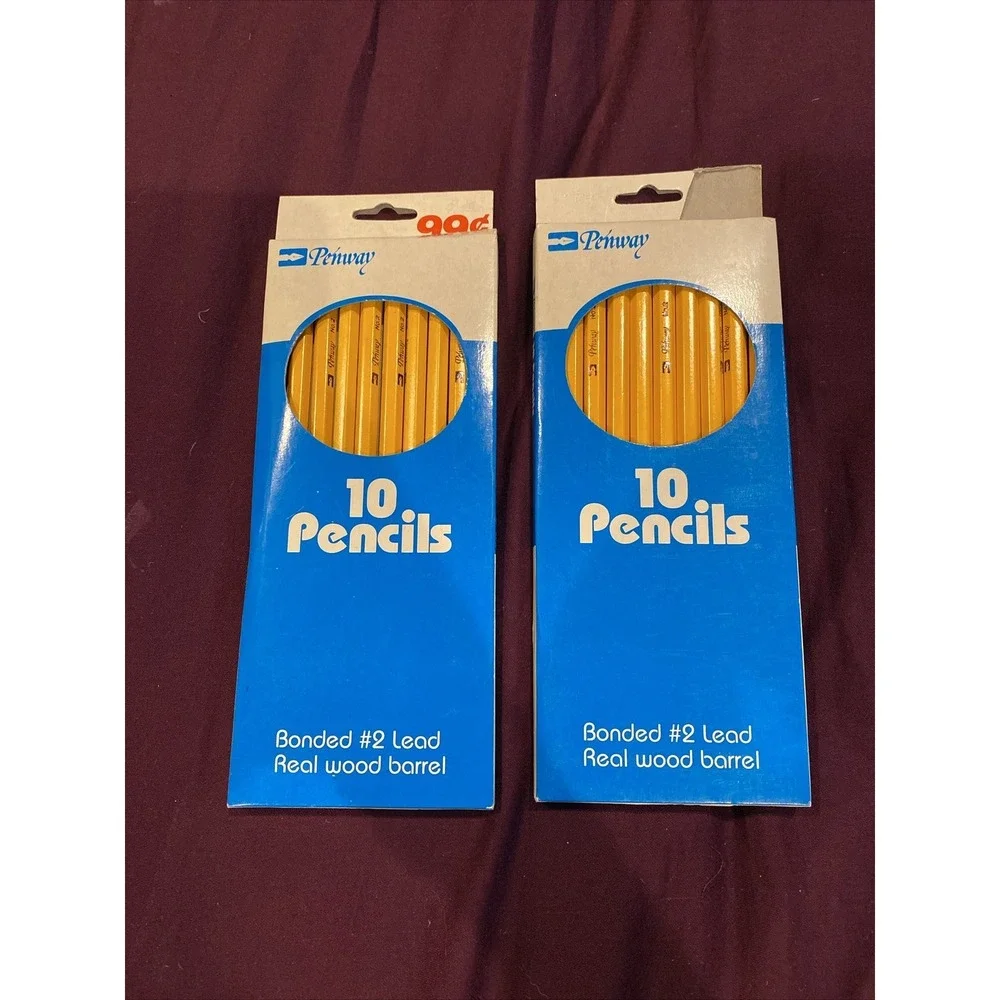 Vintage NOS Penway Pencils 10 pack Bonded Lead No. 2 Real Wood Barrel (2 Packs)